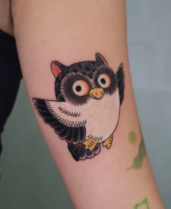 hình xăm cú mèo dễ thương