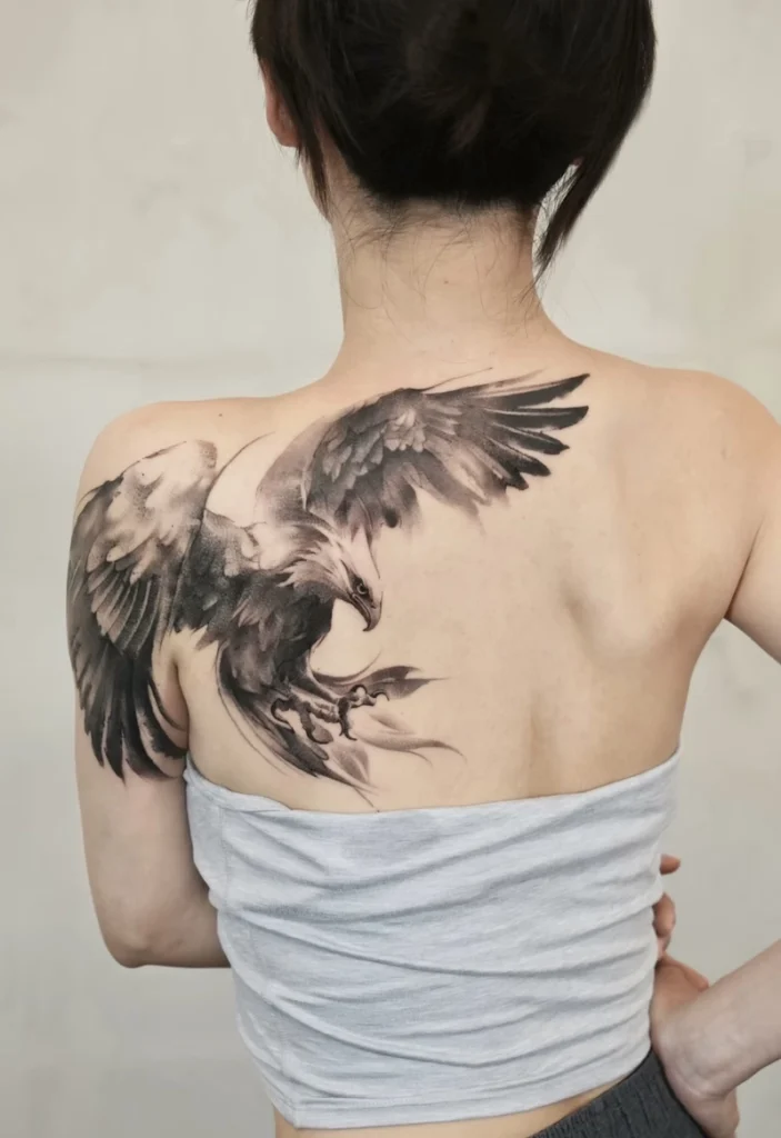 hình xăm đại bàng sau lưng