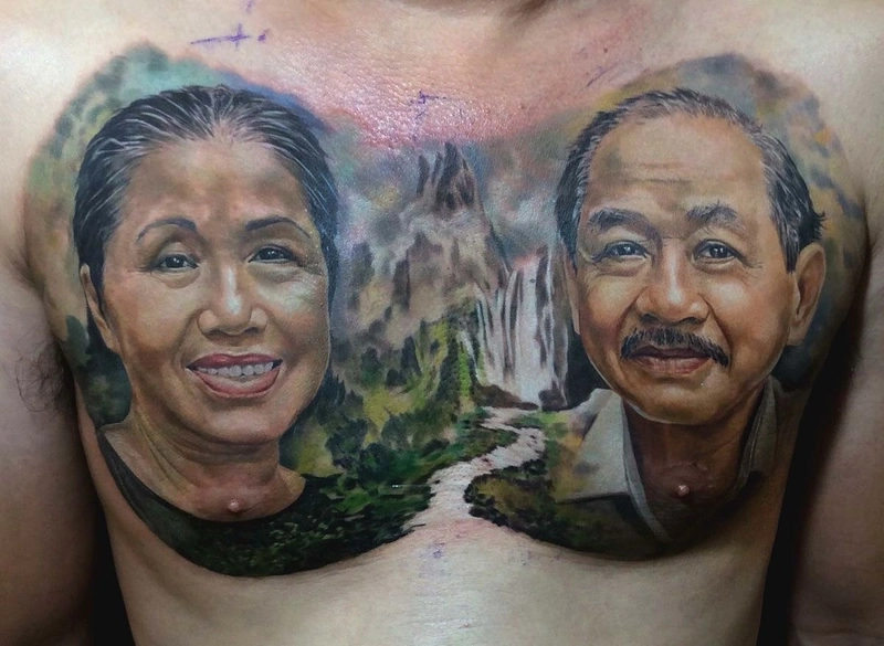 hình xăm dán cha mẹ