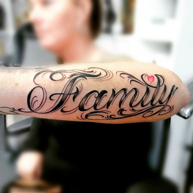 hình xăm dán chữ family