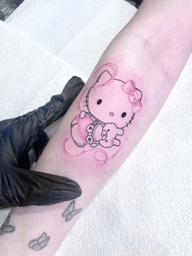 hình xăm hello kitty dễ thương