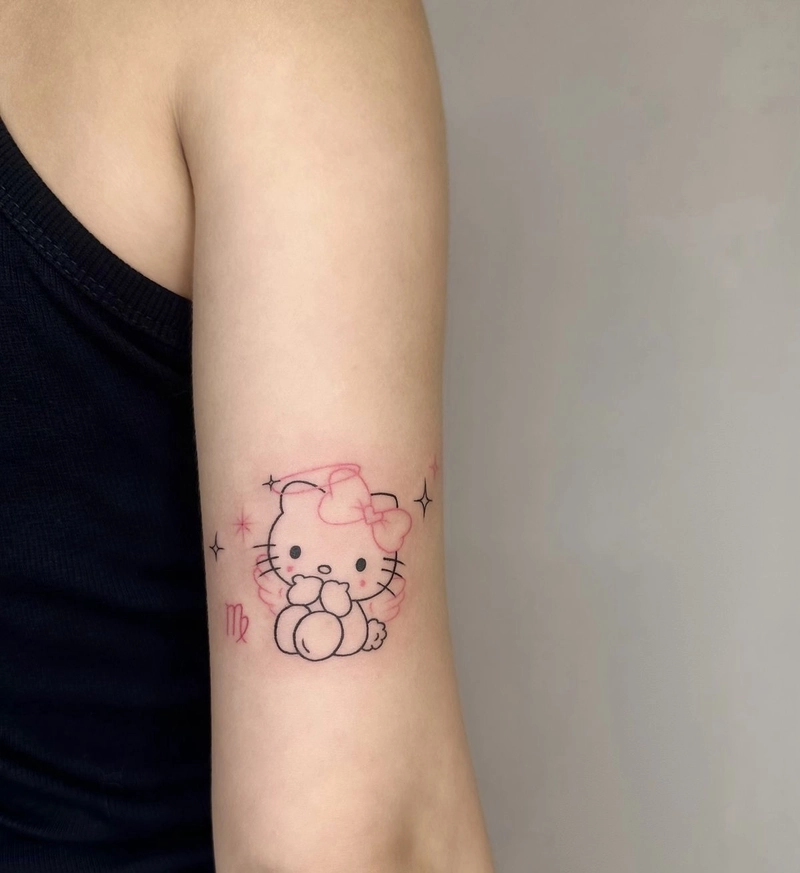 hình xăm hello kitty trên tay