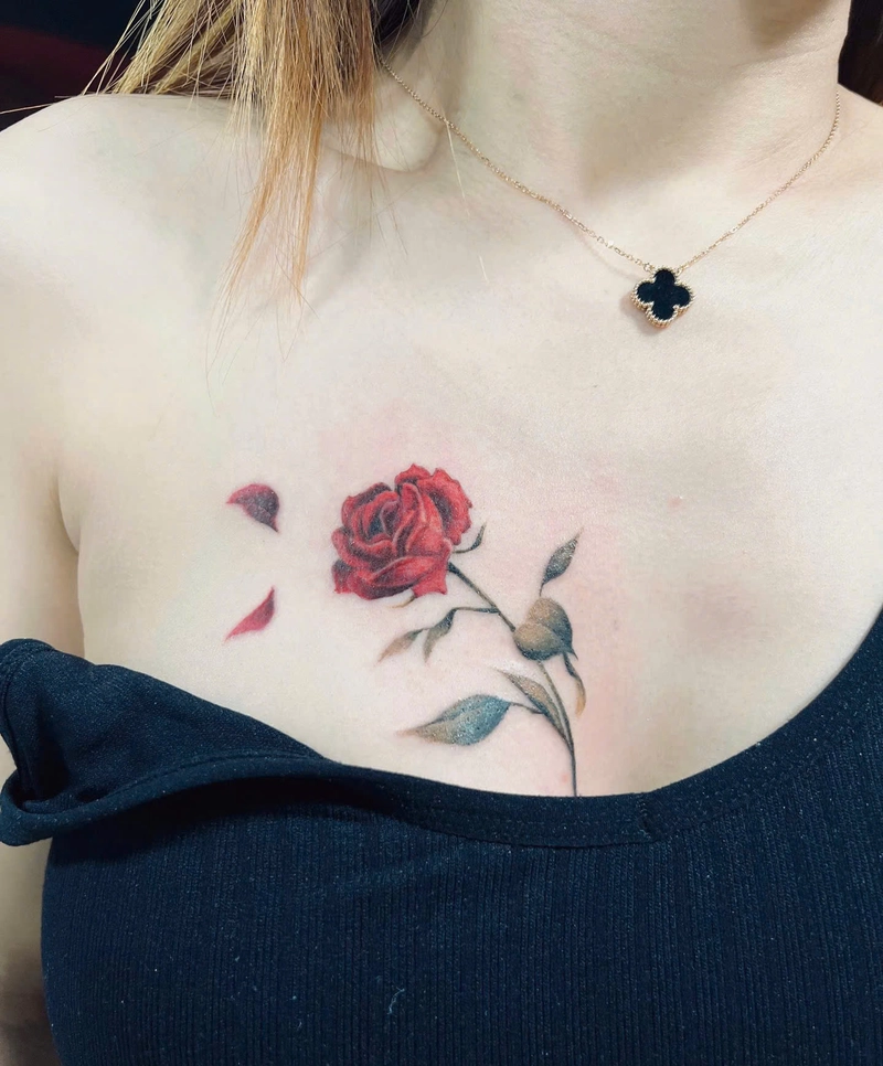 hình xăm hoa hồng đỏ