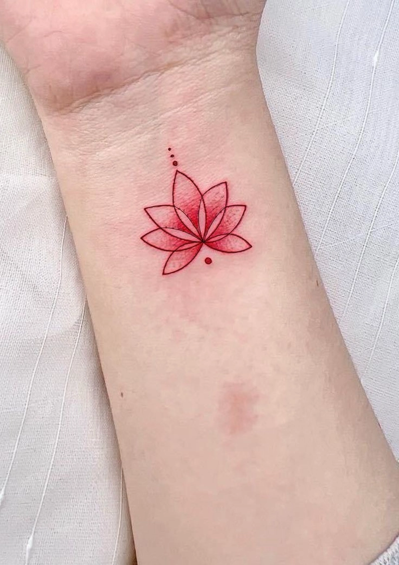 hình xăm hoa sen đỏ