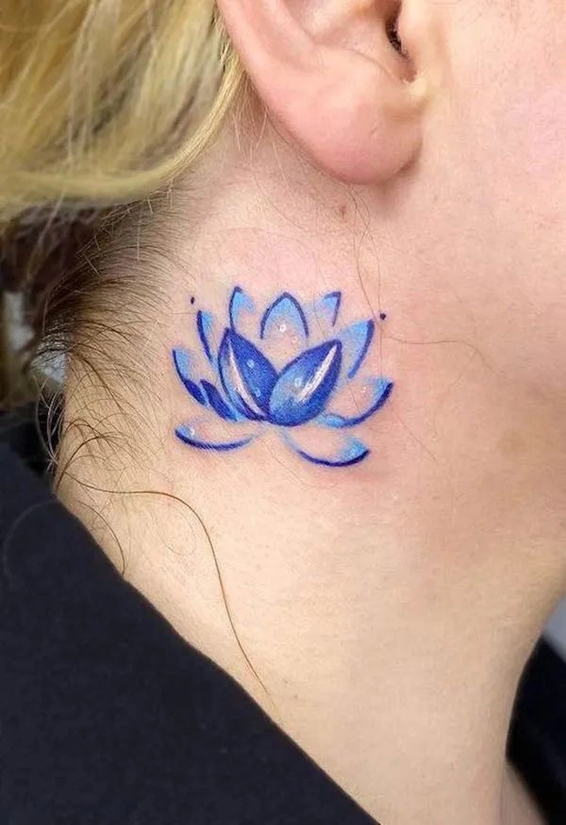 hình xăm hoa sen màu