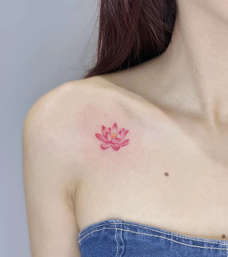 hình xăm hoa sen mini đẹp