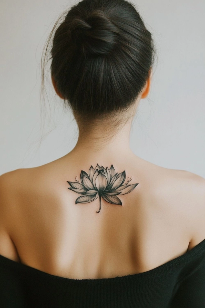 hình xăm hoa sen ở lưng