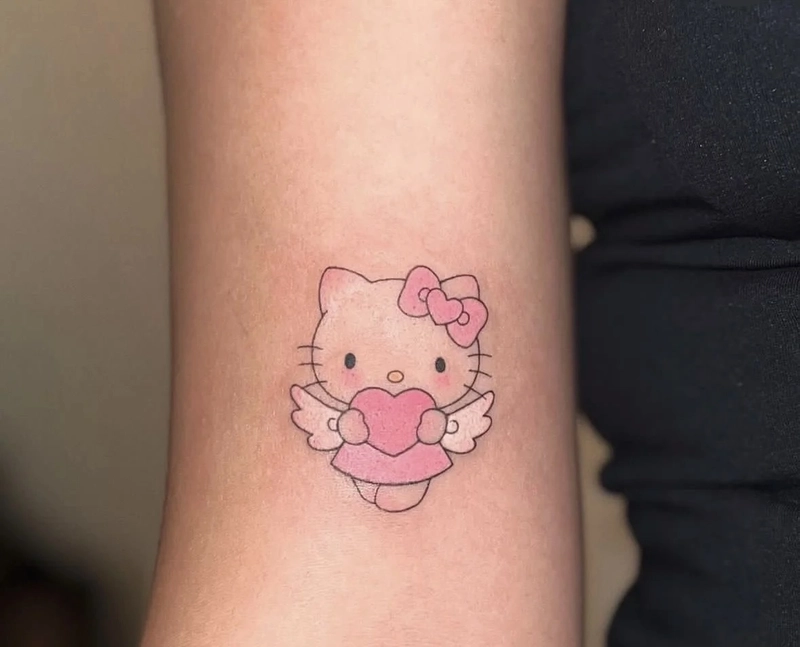 hình xăm mèo hello kitty