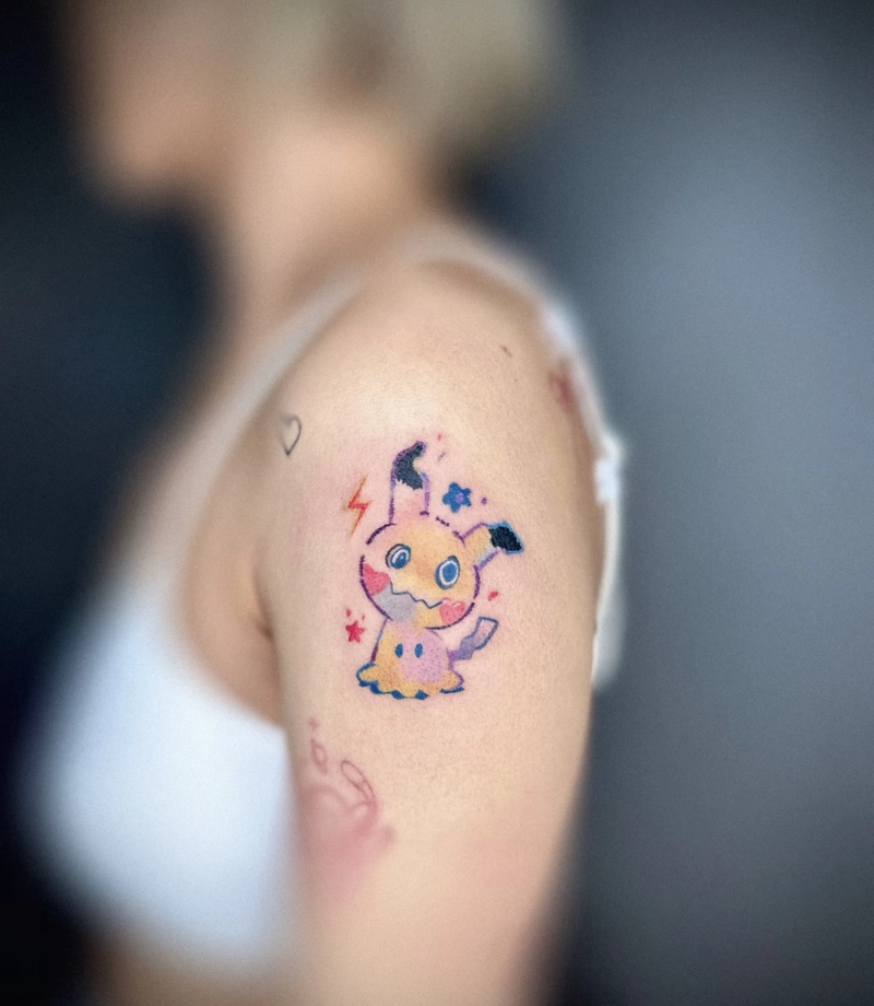 hình xăm pikachu dễ thương