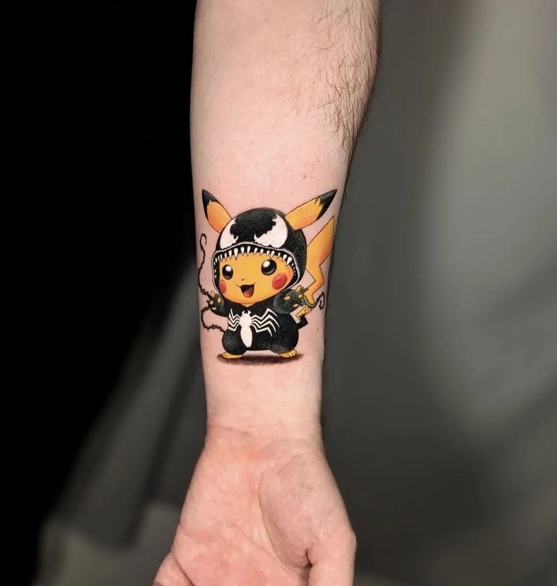 hình xăm pikachu ở cổ tay