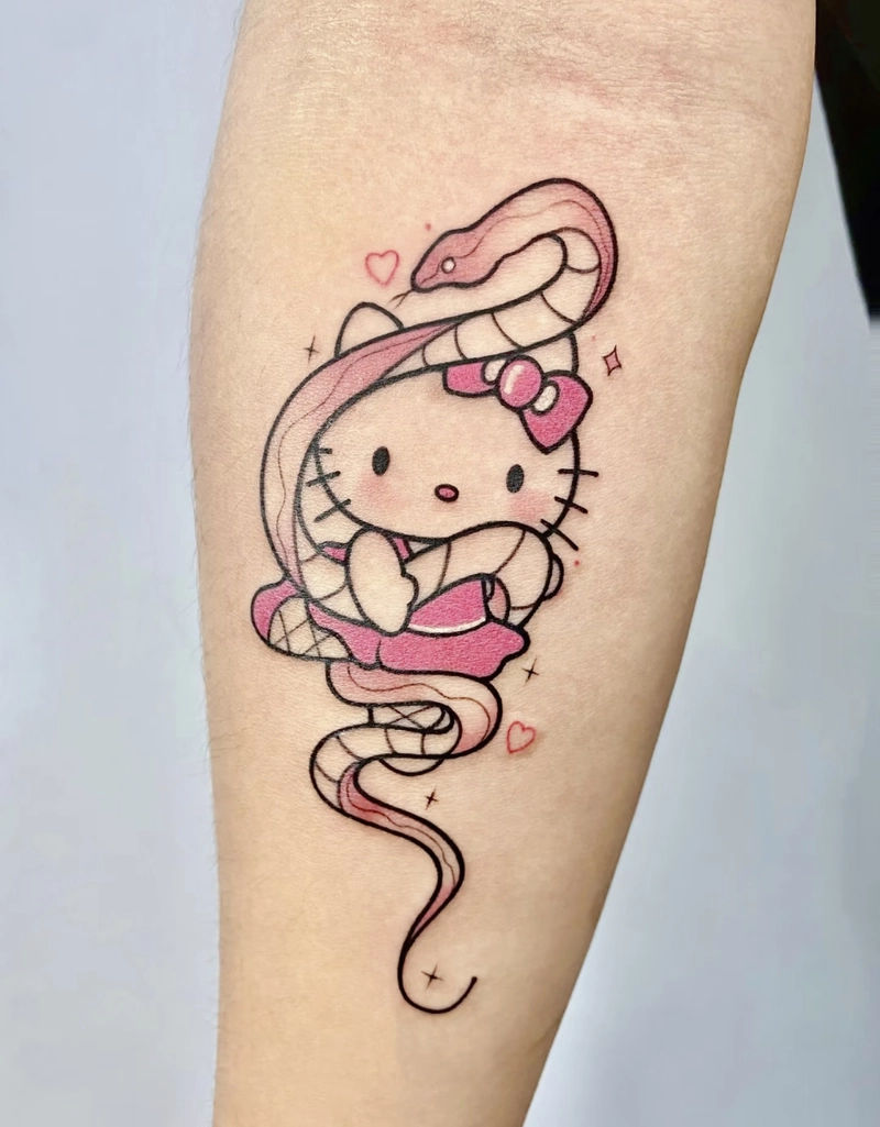hình xăm rắn cute