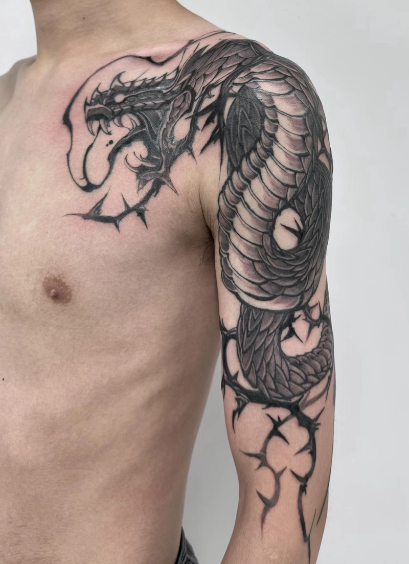 hình xăm rắn hóa rồng
