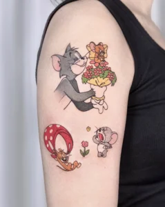 hình xăm tom and jerry cute