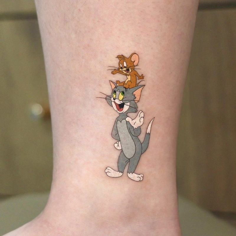 hình xăm tom and jerry dễ thương
