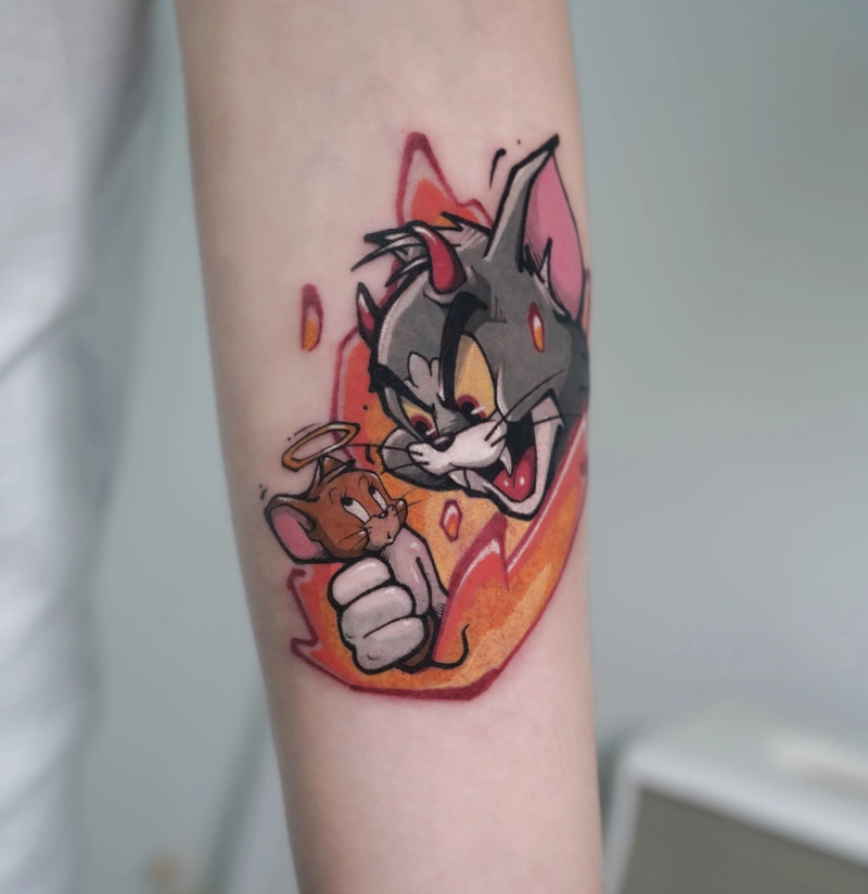 hình xăm tom and jerry đẹp
