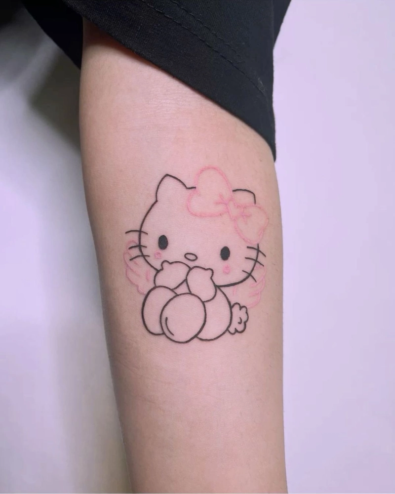 mẫu hình xăm hello kitty đơn giản