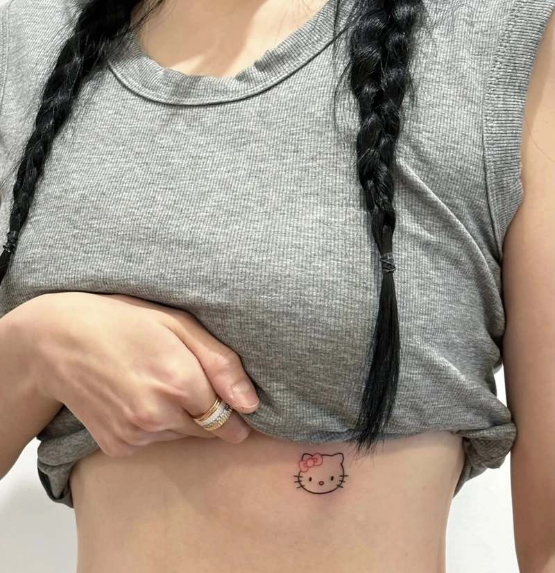 mẫu hình xăm mèo hello kitty đơn giản