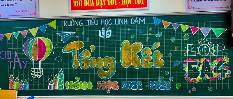 mẫu vẽ bảng lễ tổng kết