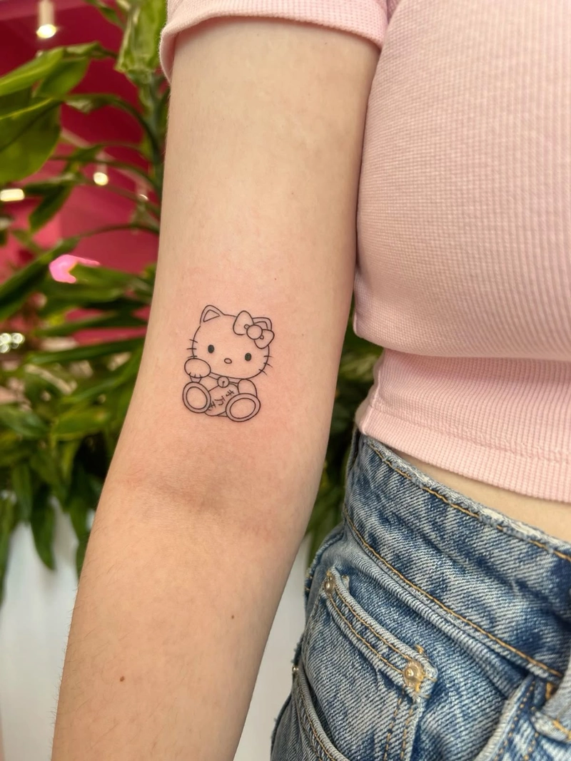 mẫu xăm hình hello kitty