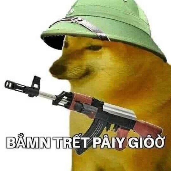 meme cầm súng đáng yêu cute
