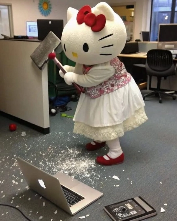 meme hello kitty chill
