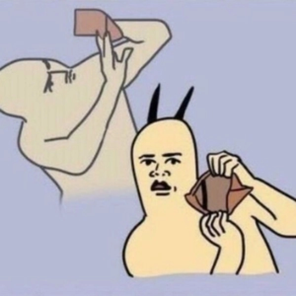 meme nhìn ví trống