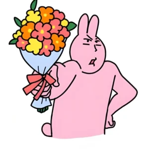 meme tặng hoa gấu hồng