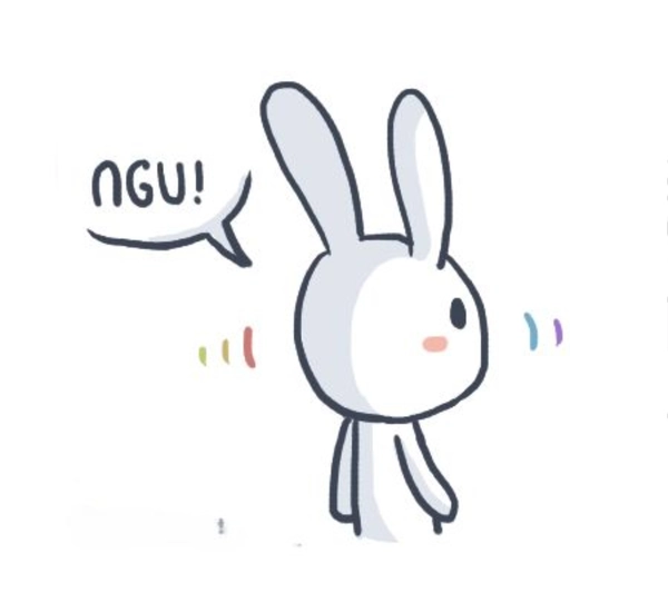 meme thỏ bảy màu đáng yêu