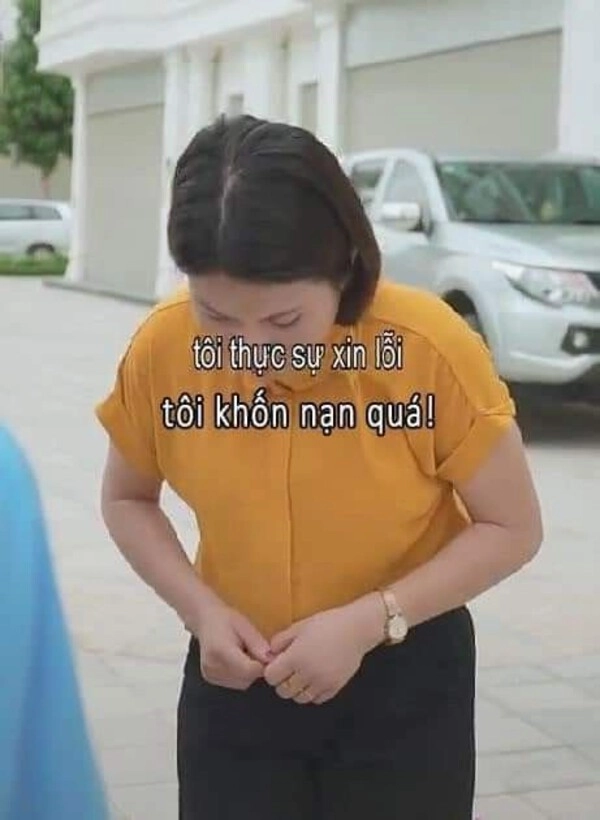 meme xin lỗi chị áo vàng