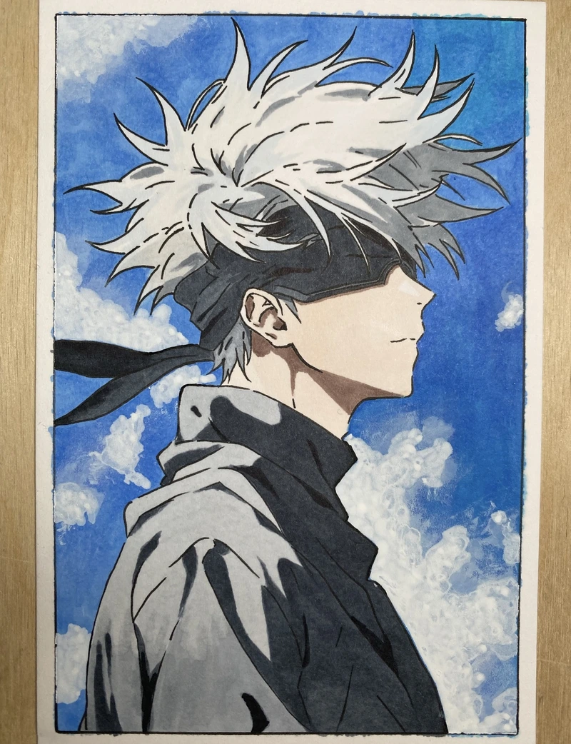 tranh anime Gojo Satoru đẹp ấn tượng dành cho fan manga