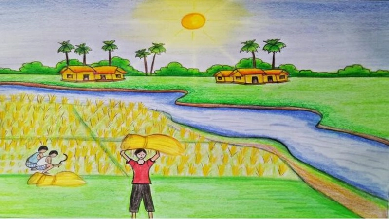 tranh nghề nông cho học sinh