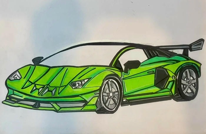 tranh vẽ Lamborghini