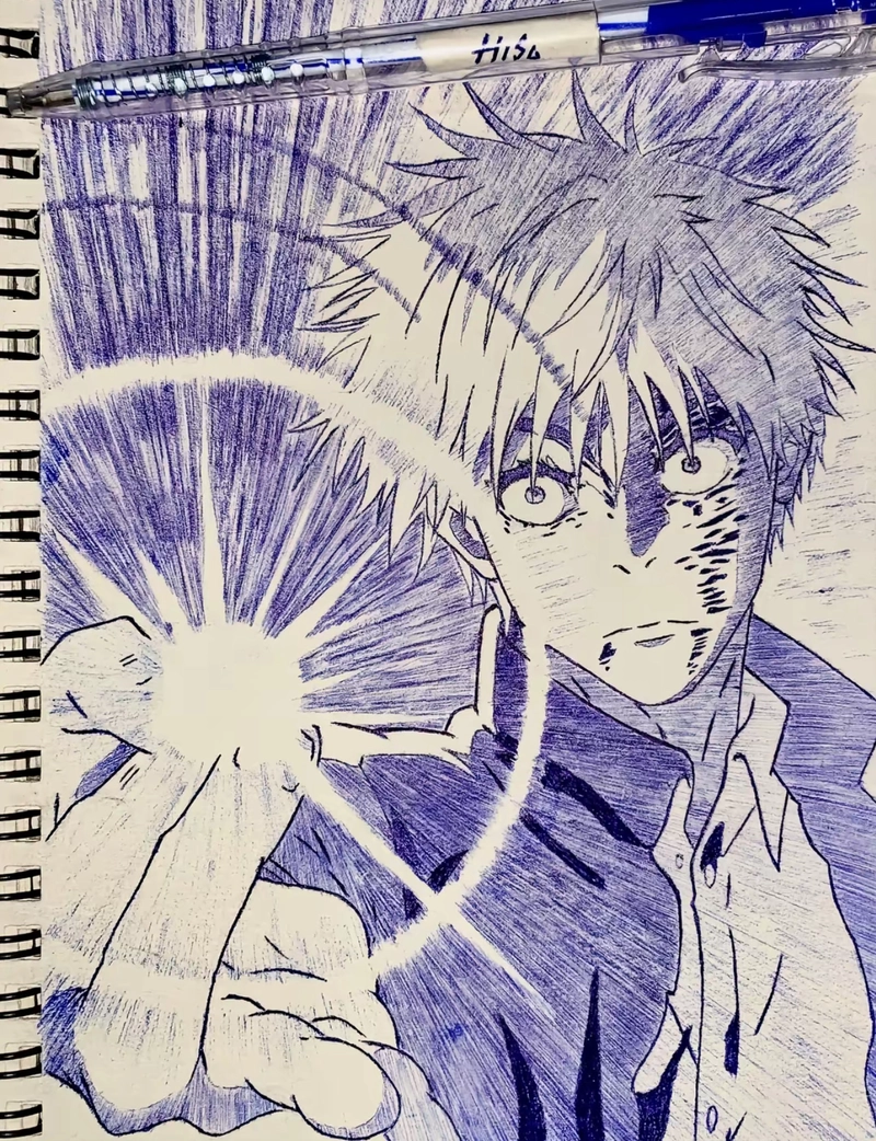 tranh vẽ anime gojo
