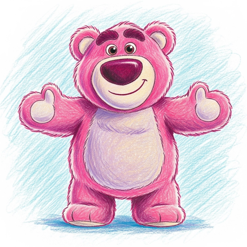 tranh vẽ gấu dâu lotso cute