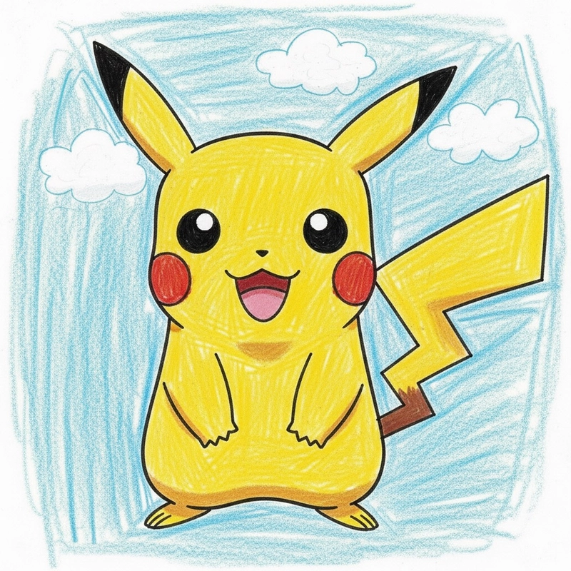 tranh vẽ hình pikachu