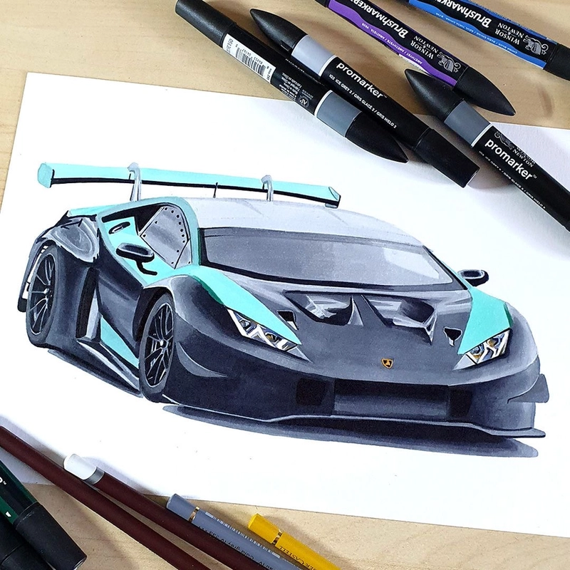 tranh vẽ lamborghini 33d