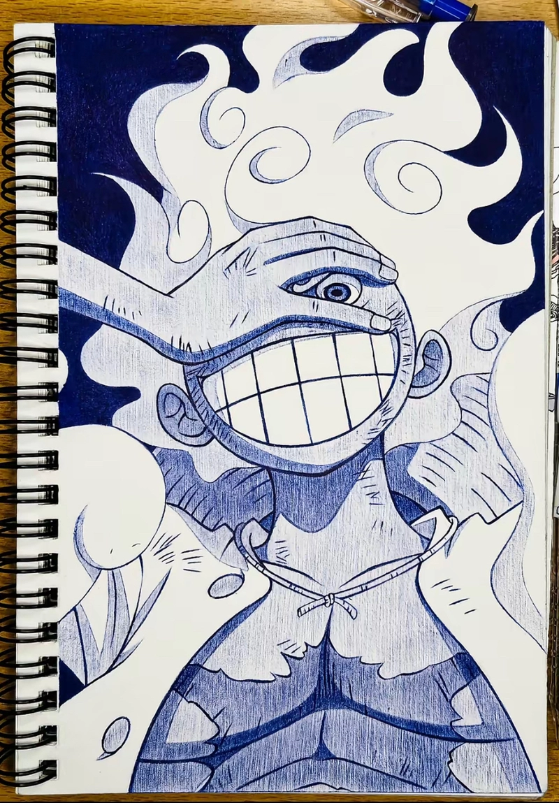 tranh vẽ luffy gear 5
