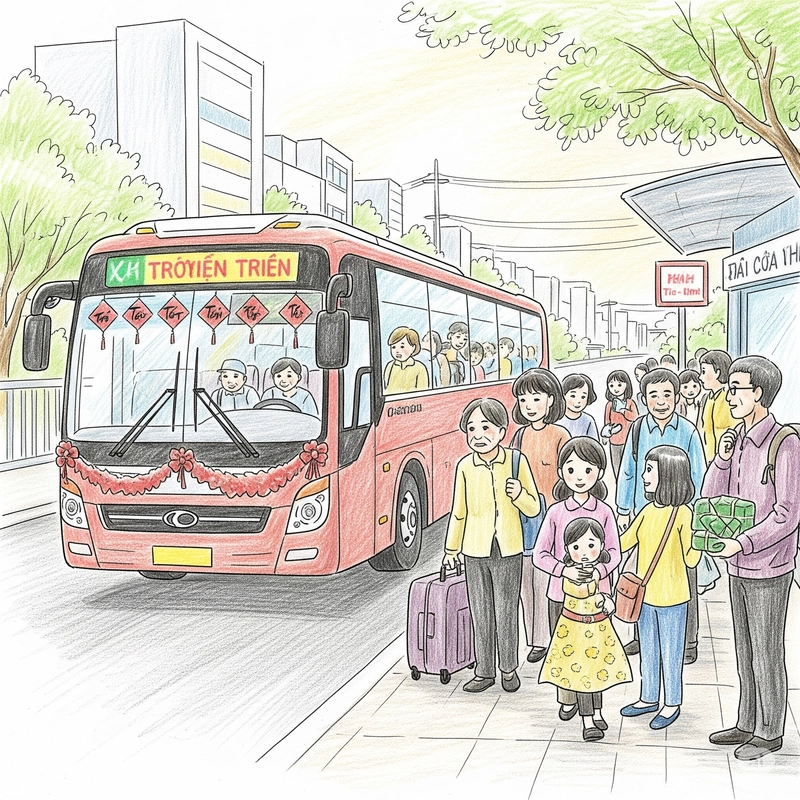 tranh vẽ ngày tết quê em chợ tết