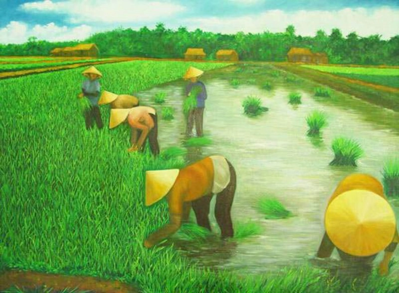tranh vẽ người nông dân