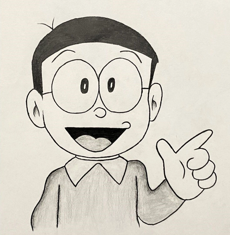 tranh vẽ nobita đơn giản