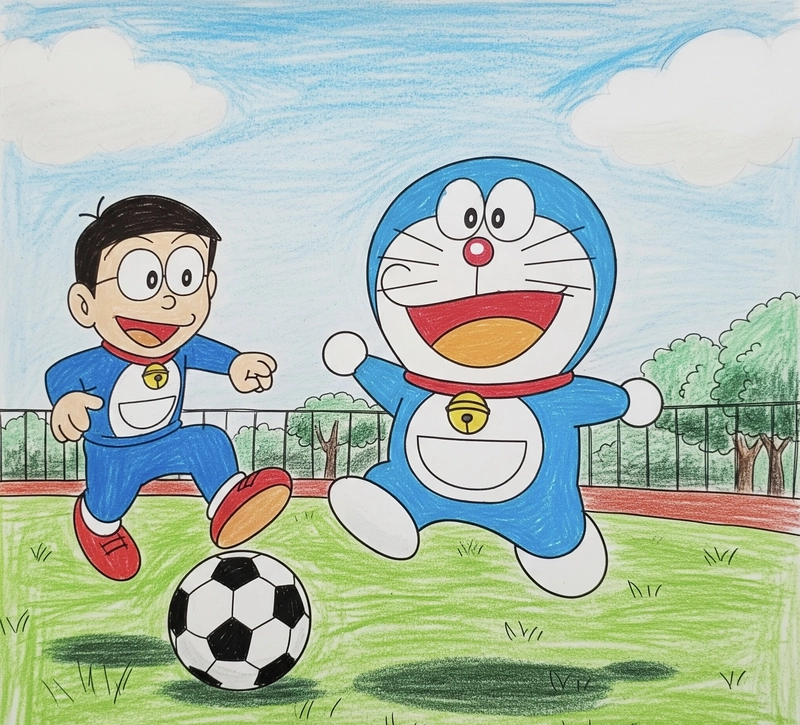 tranh vẽ nobita khóc