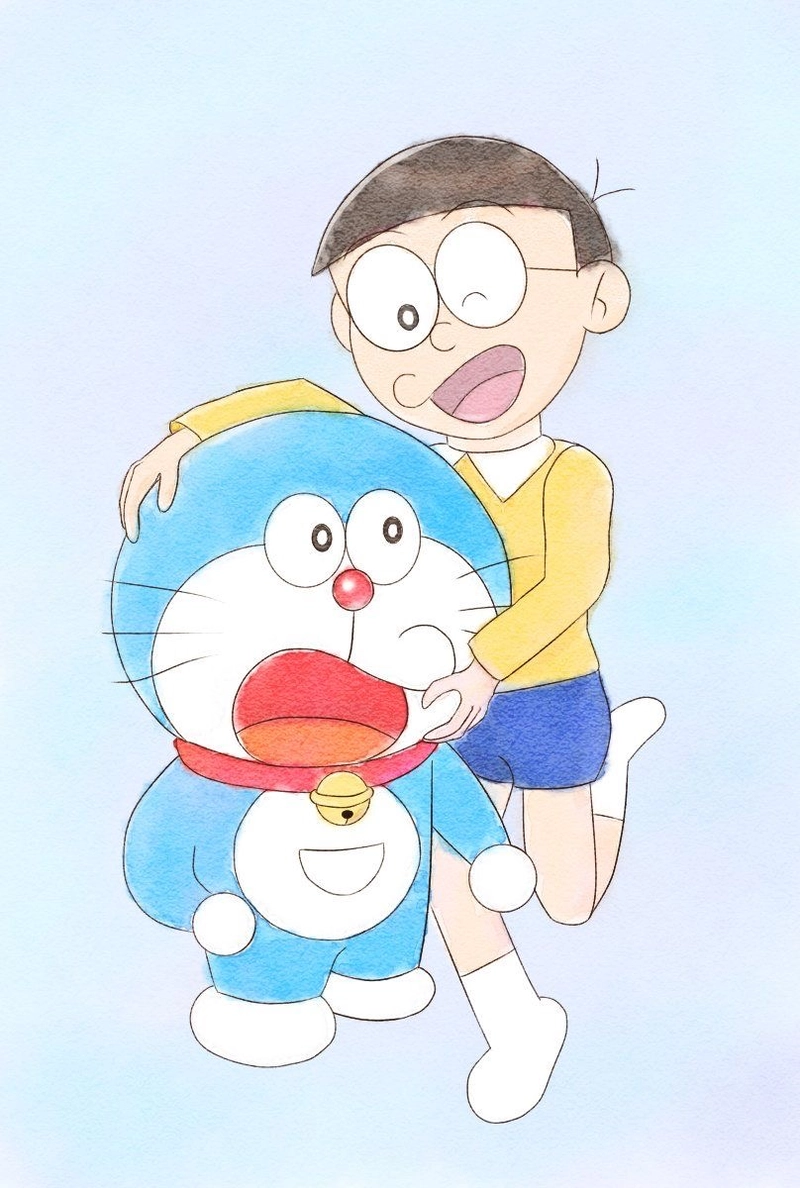 tranh vẽ nobita nháy mắt