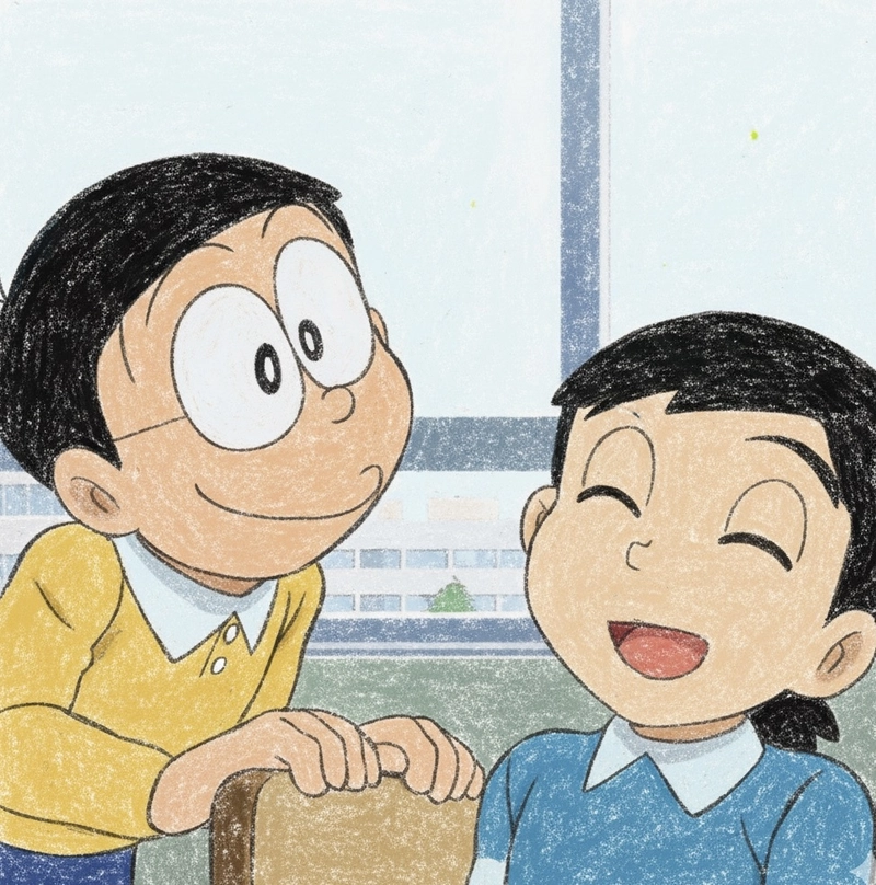 tranh vẽ nobita và bạn học