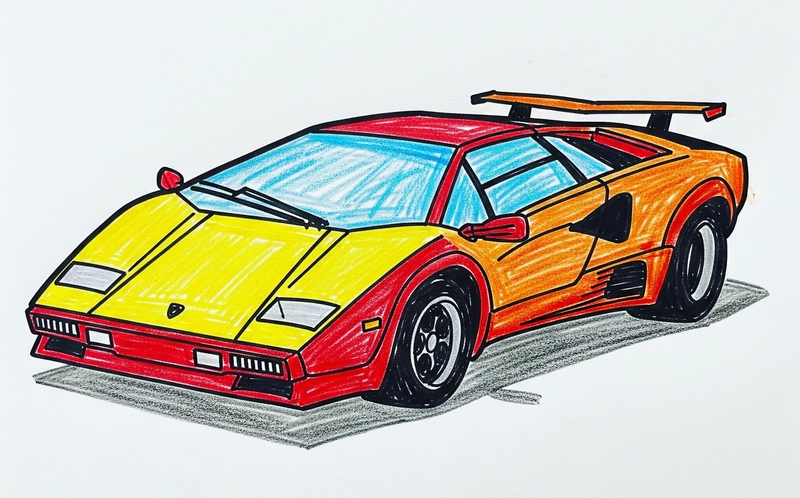 tranh vẽ ô tô lamborghini đơn giản