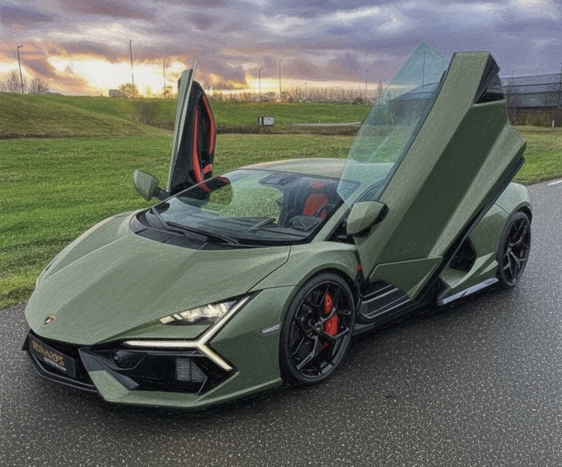 tranh vẽ ô tô ước mơ siêu xe lamborghini ngầu