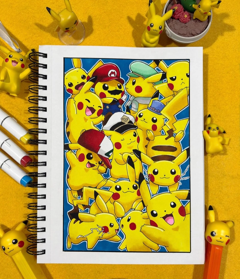 tranh vẽ pikachu đáng yêu