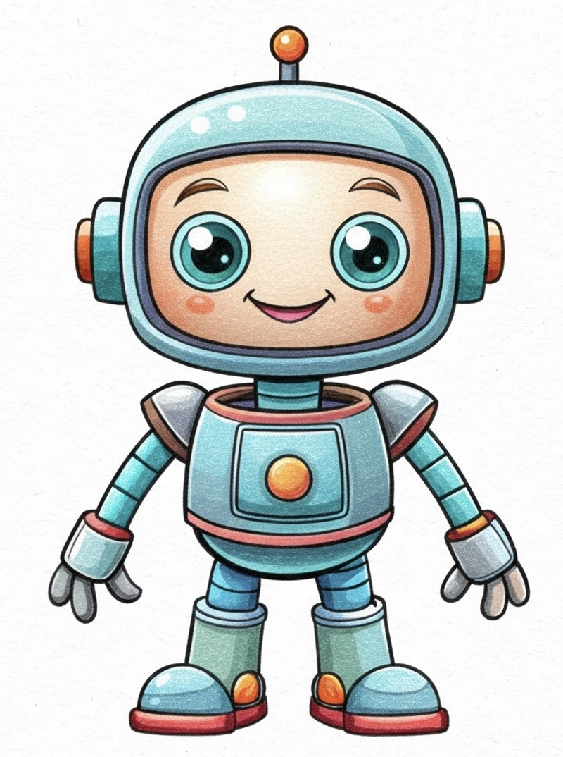 tranh vẽ robot cười
