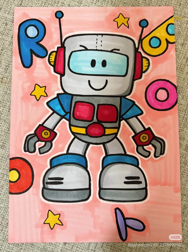 tranh vẽ robot đáng yêu