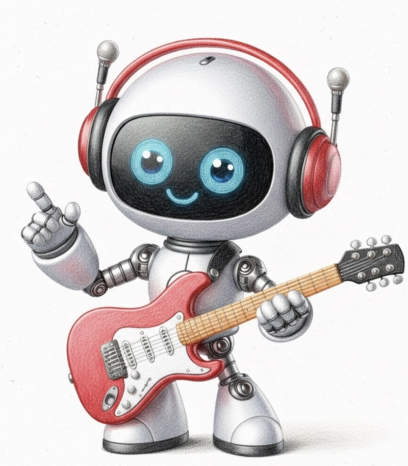 tranh vẽ robot đánh đàn