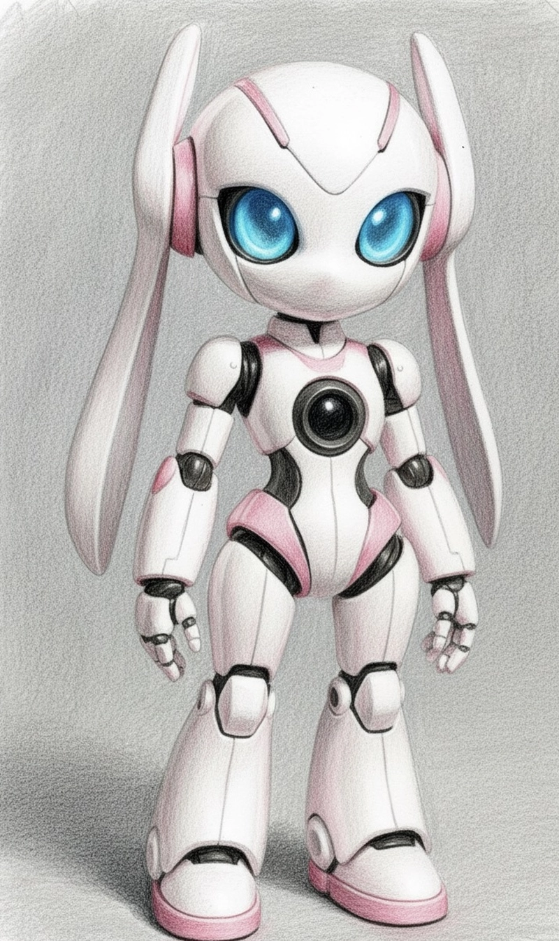 tranh vẽ robot dễ thương